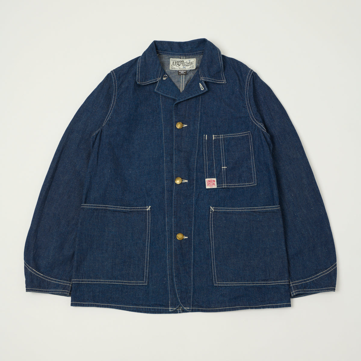 Freewheelers & Co Union Special Overalls 'Iron Wharf' 8oz. Denim Work Coat - One Wash