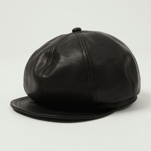 Freewheelers & Co Union Special Overalls Leather 'Jam Buster' Hat - Black