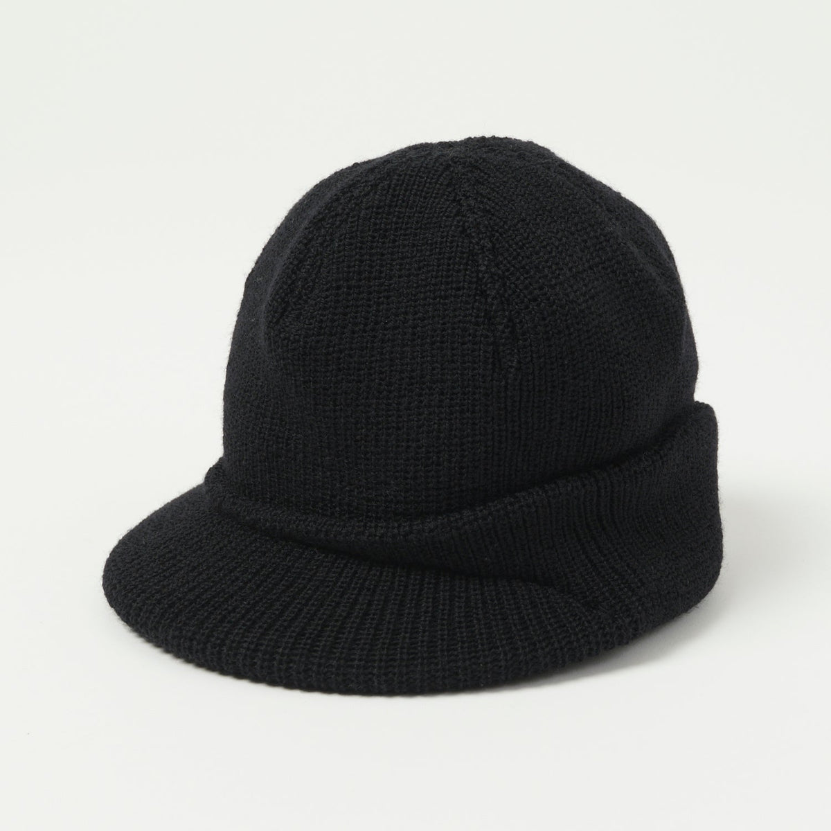 Freewheelers & Co M-1941 Wool Knit Jeep Cap - Black