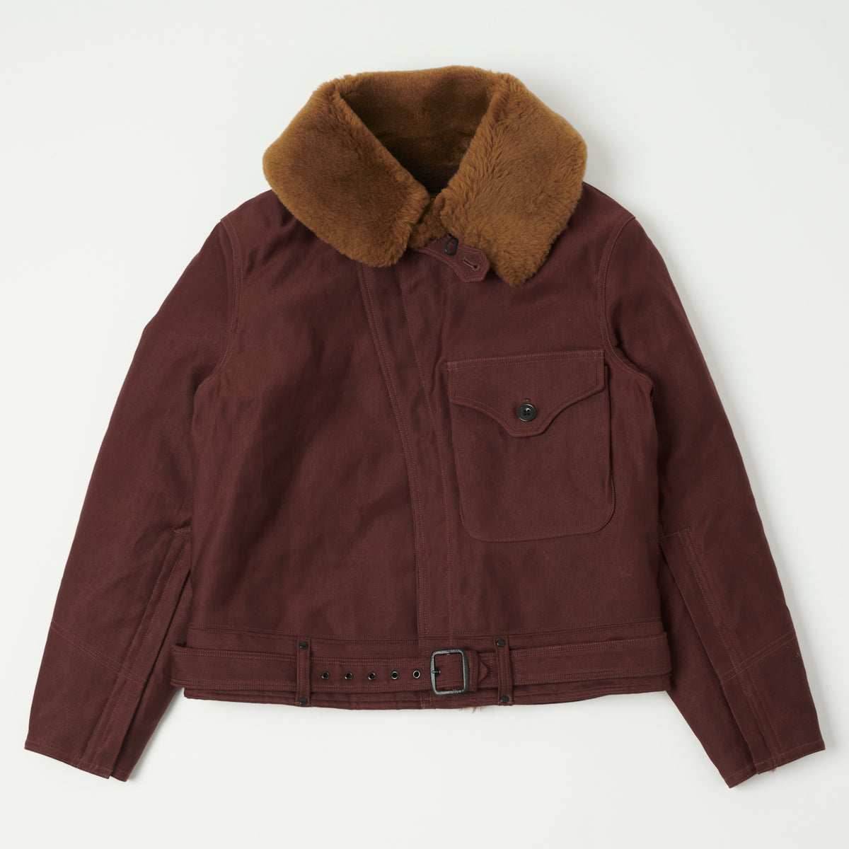 Freewheelers & Co 'Wind Master' Winter Flying Jacket - Red Brown