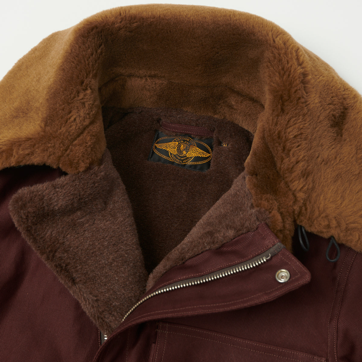 Freewheelers & Co 'Wind Master' Winter Flying Jacket - Red Brown