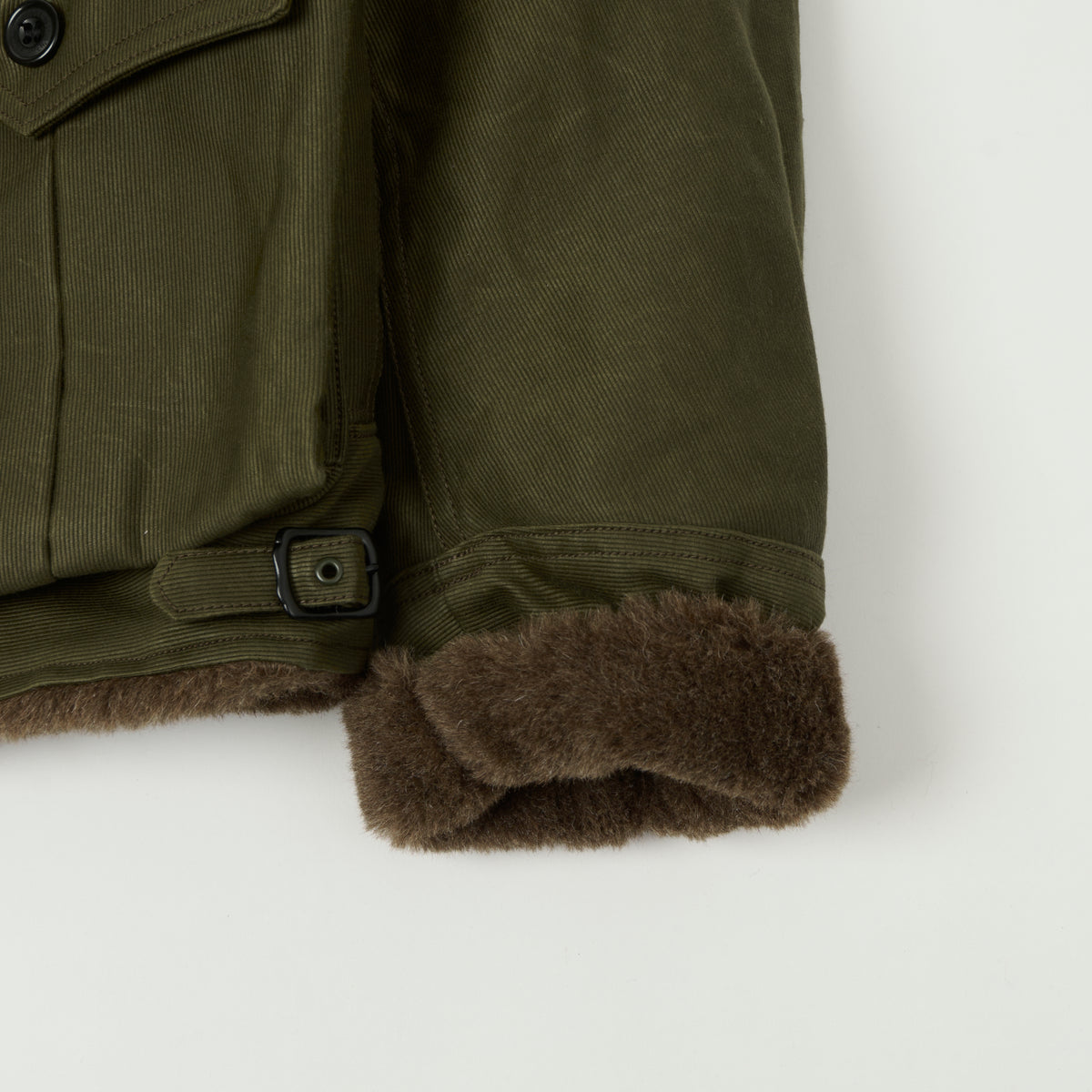 Freewheelers & Co Leather Togs 'Winter Aviators' Jacket - Dark Khaki Beige