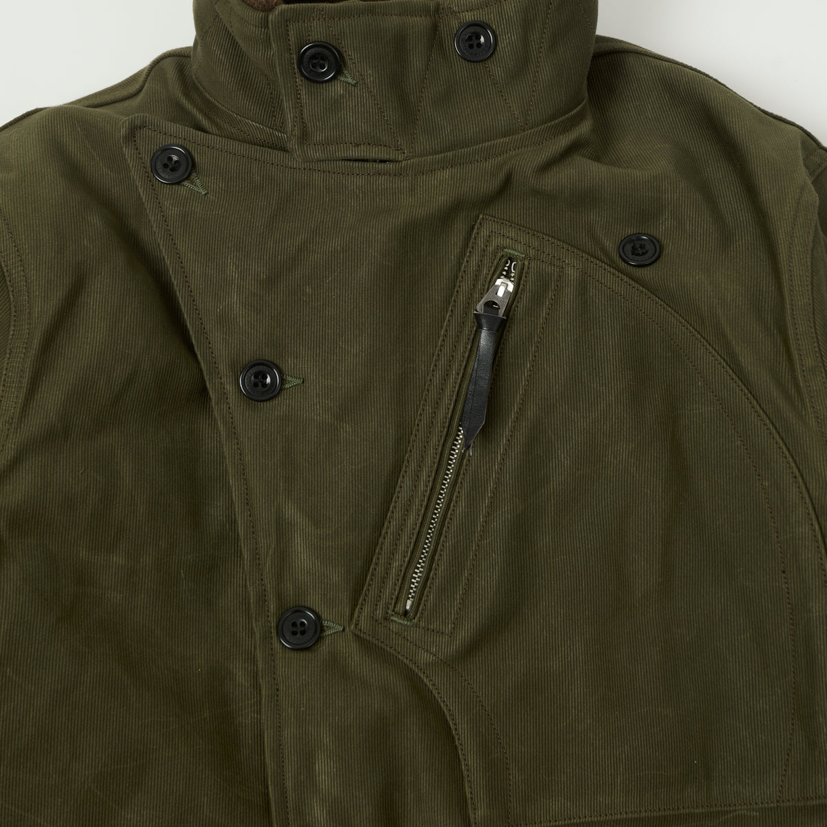 Freewheelers & Co Leather Togs 'Winter Aviators' Jacket - Dark Khaki Beige