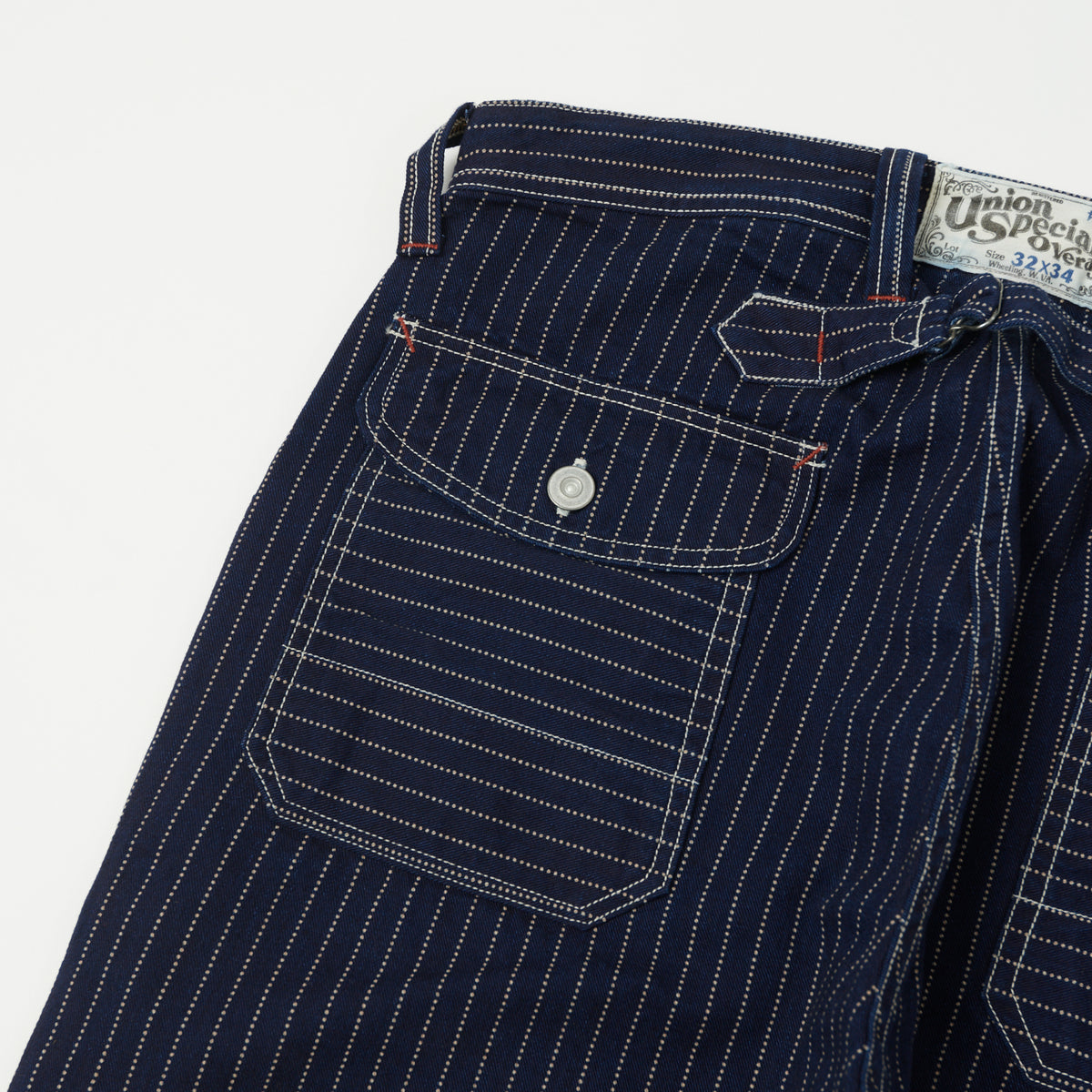 Freewheelers & Co Union Special Overalls 'Longshoreman' Overall Trouser - Indigo Wabash Stripe