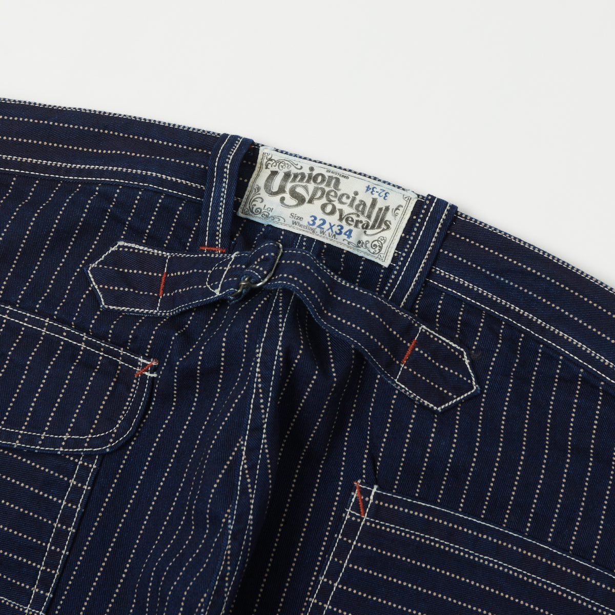Freewheelers & Co Union Special Overalls 'Longshoreman' Overall Trouser - Indigo Wabash Stripe