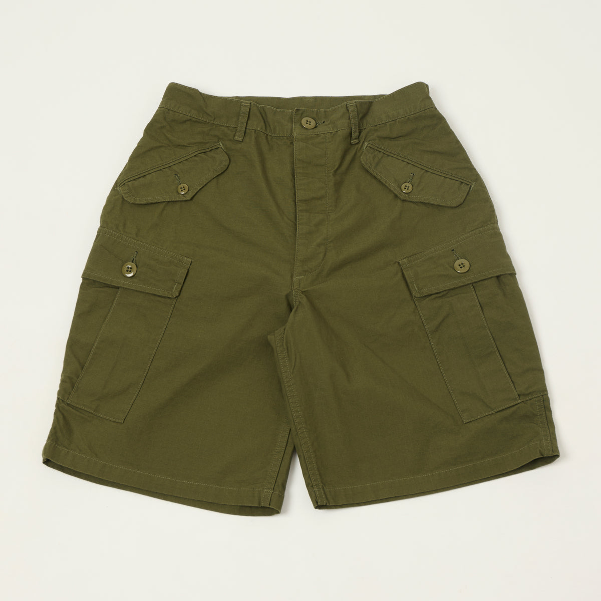 Freewheelers & Co Union Special Overalls 'Jungle Fatigues' Tropical Shorts - Olive
