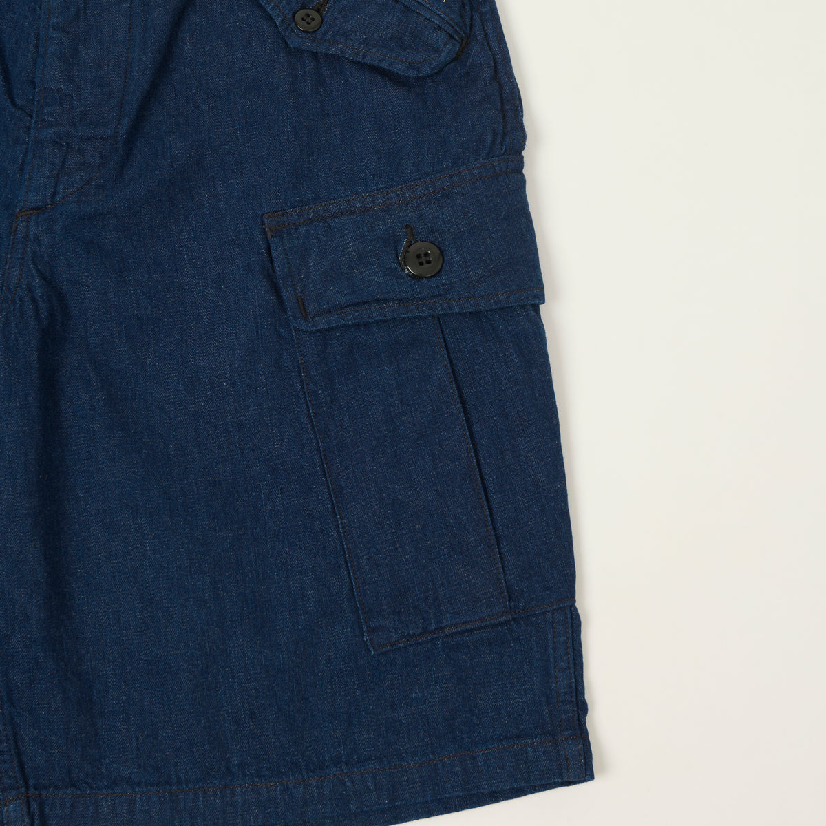 Freewheelers & Co Union Special Overalls 'Jungle Fatigues' 9oz Denim Tropical Shorts - One Wash