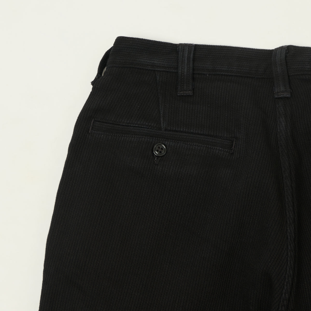 Freewheelers & Co Motor Psyclone 'Black Rogue' Bedford Cord Trousers - Rude Black