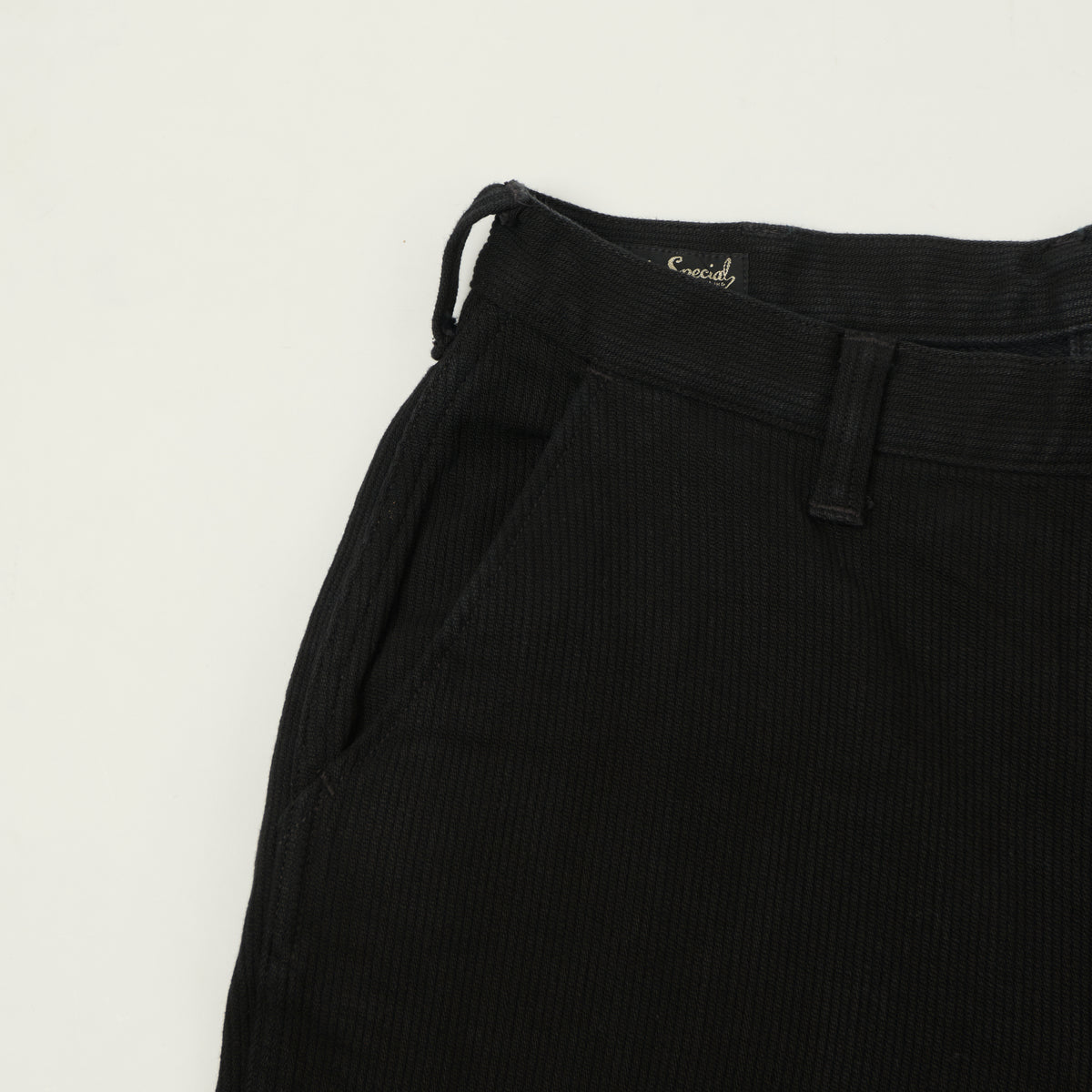Freewheelers & Co Motor Psyclone 'Black Rogue' Bedford Cord Trousers - Rude Black