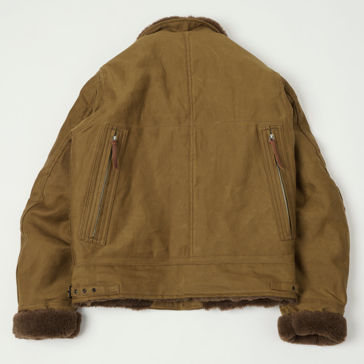 Freewheelers & Co Leather Togs 'Winter Aviators' Jacket - Sepia Brown