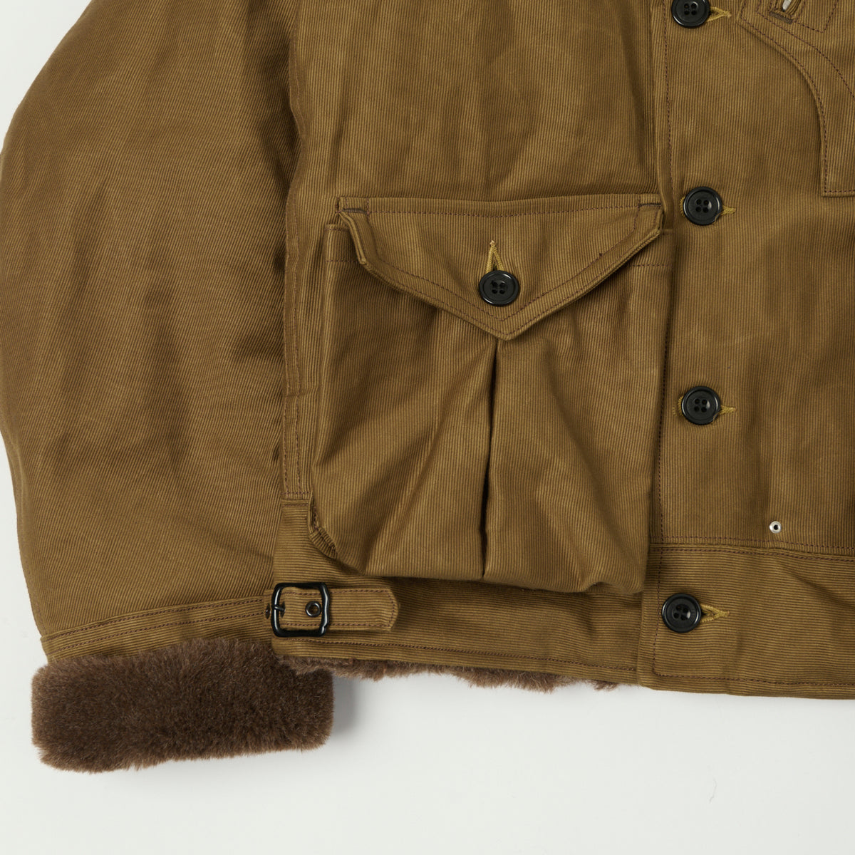 Freewheelers & Co Leather Togs 'Winter Aviators' Jacket - Sepia Brown
