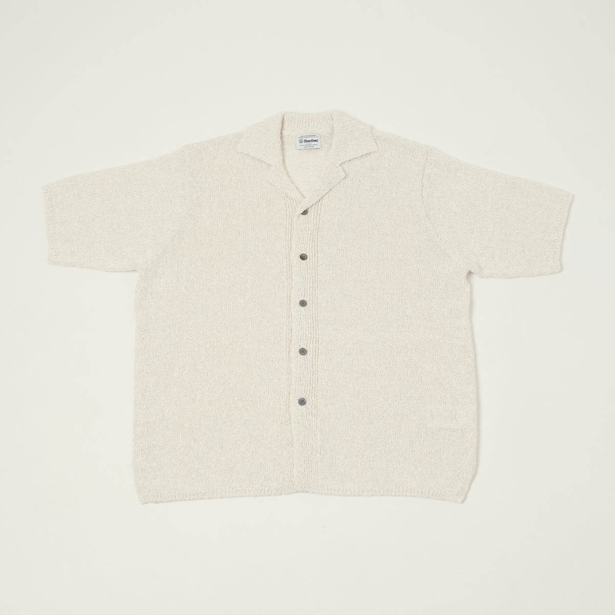 Yonetomi 'Moku' Gima Slub Knit Shirt - White/Light Grey