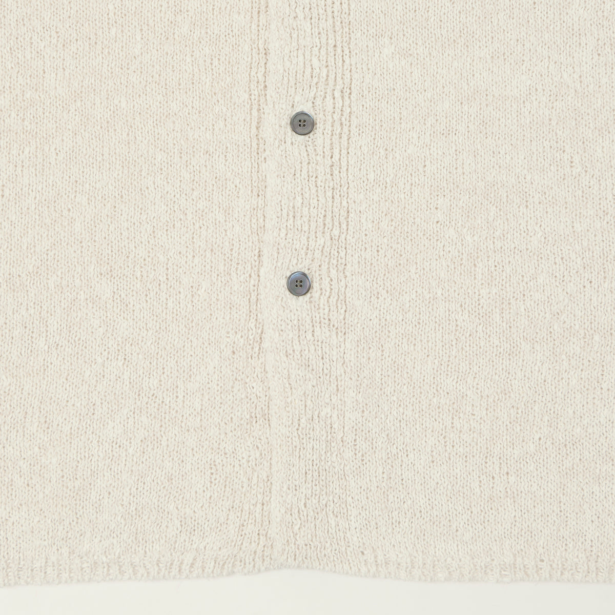 Yonetomi 'Moku' Gima Slub Knit Shirt - White/Light Grey