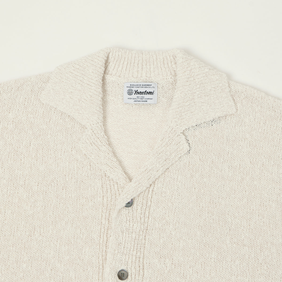 Yonetomi 'Moku' Gima Slub Knit Shirt - White/Light Grey
