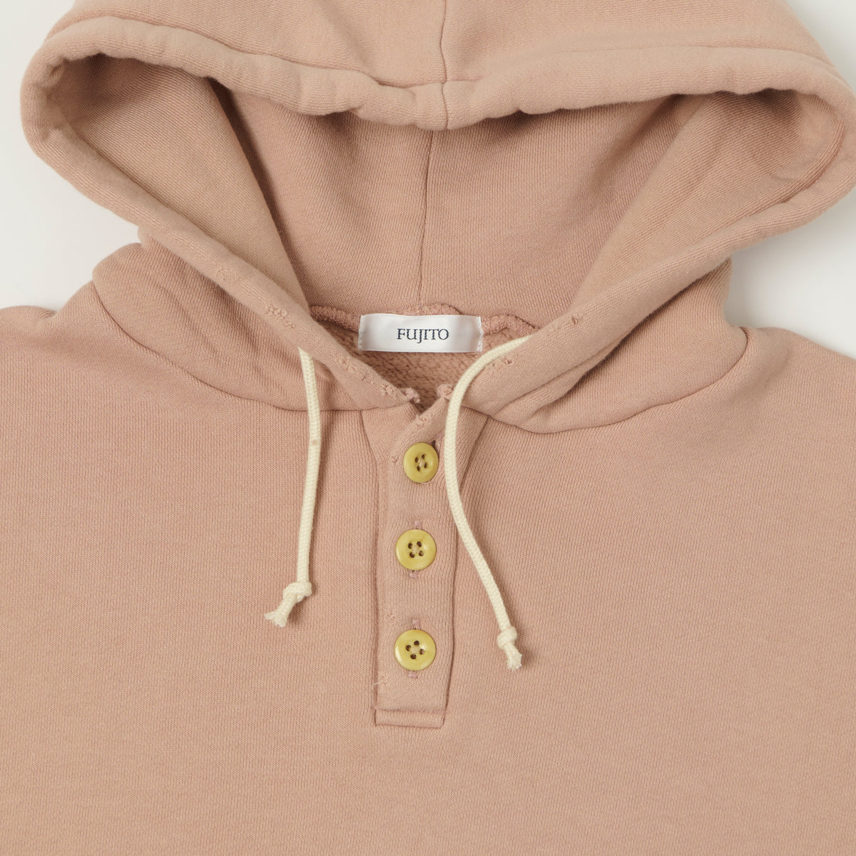 Fujito Henley Neck Sweat Parka - Smokey Pink