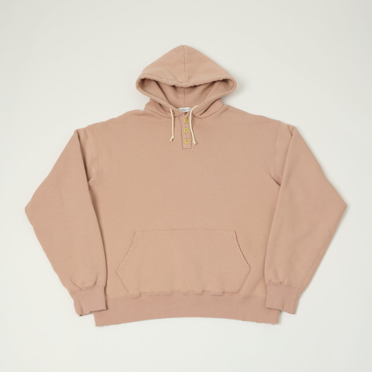 Fujito Henley Neck Sweat Parka - Smokey Pink