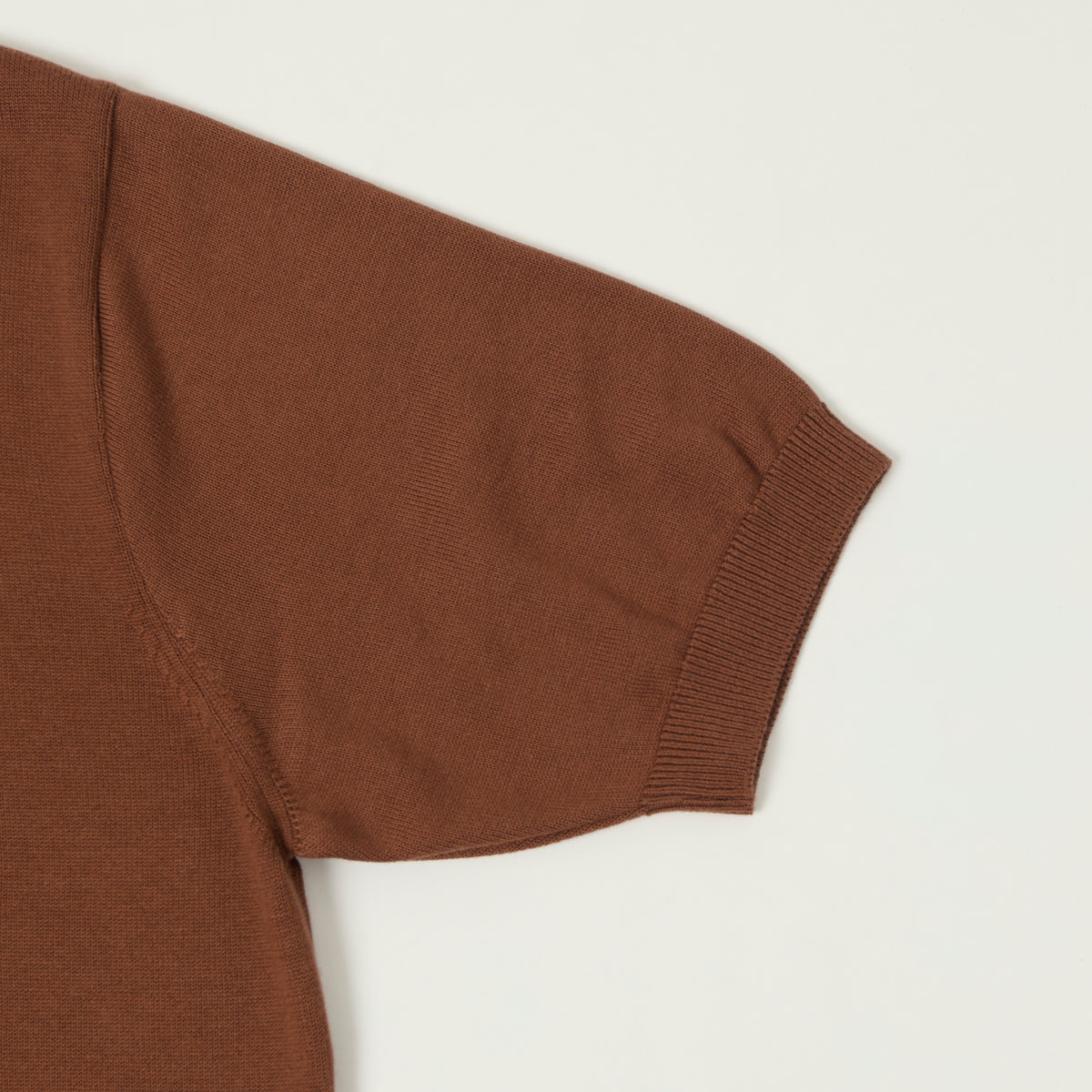 Fujito Knit Skipper Polo Shirt - Brown