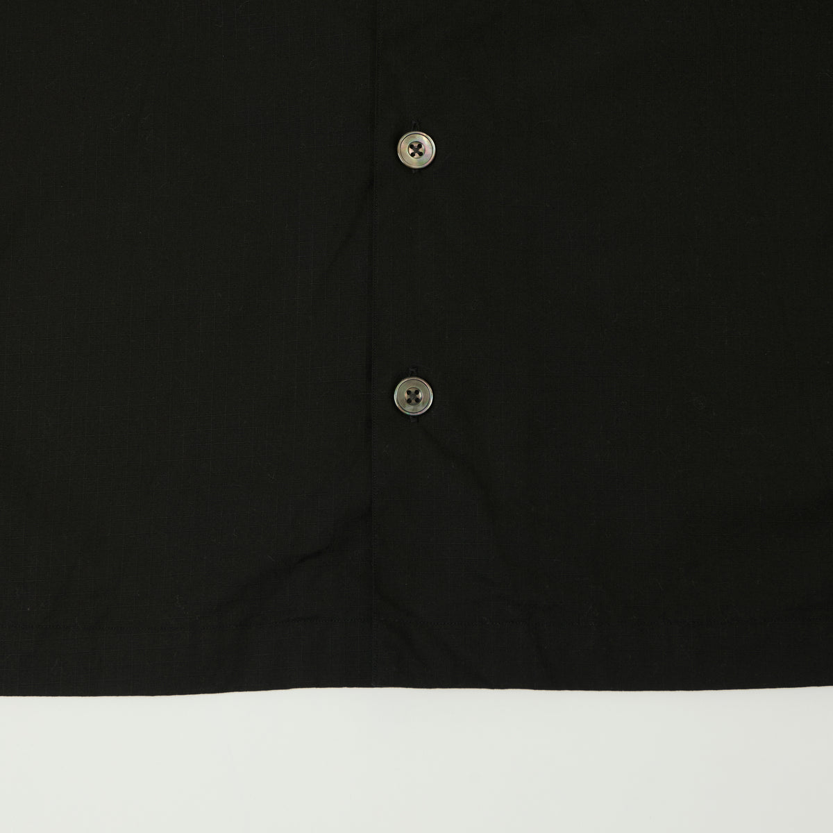 Fujito Rib Collar Short Sleeve Shirt - Black
