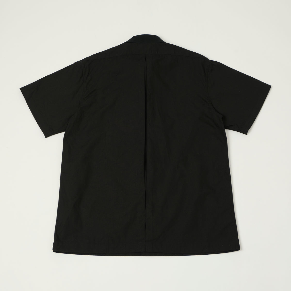 Fujito Rib Collar Short Sleeve Shirt - Black