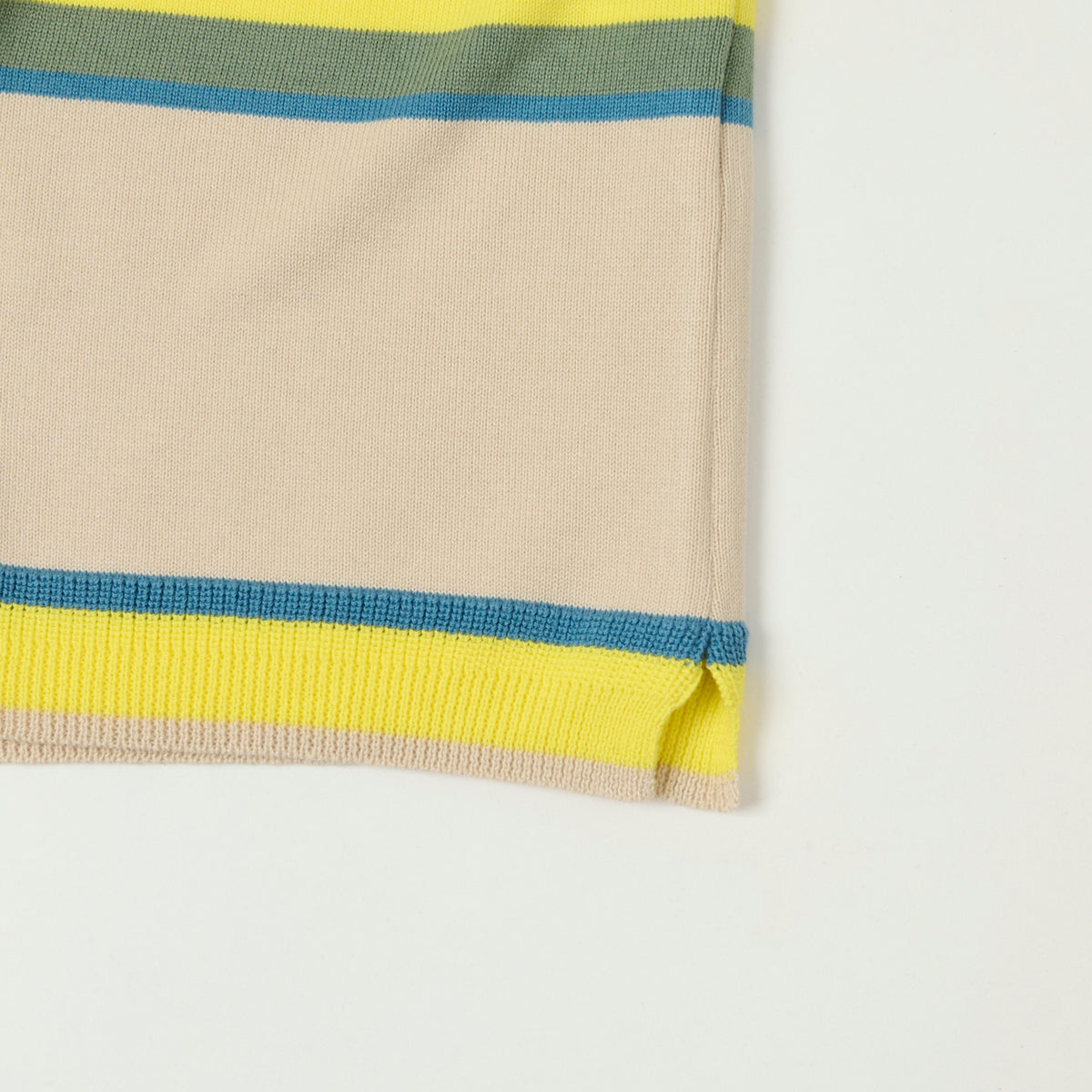 Fujito Border Knit T-Shirt - Beige