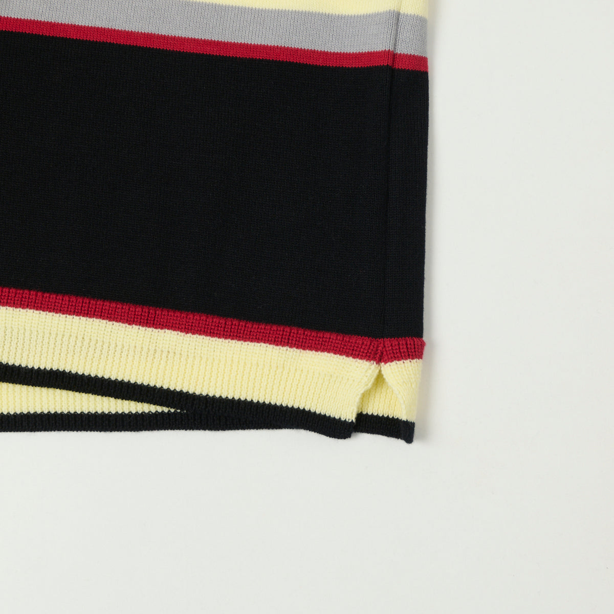 Fujito Border Knit T-Shirt - Black