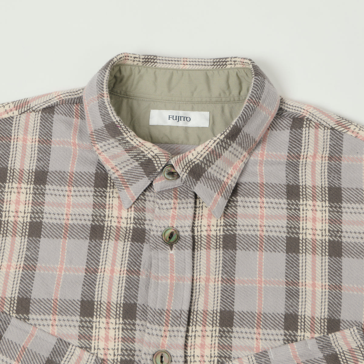 Fujito Fatigue Pocket Plaid Shirt - Pink