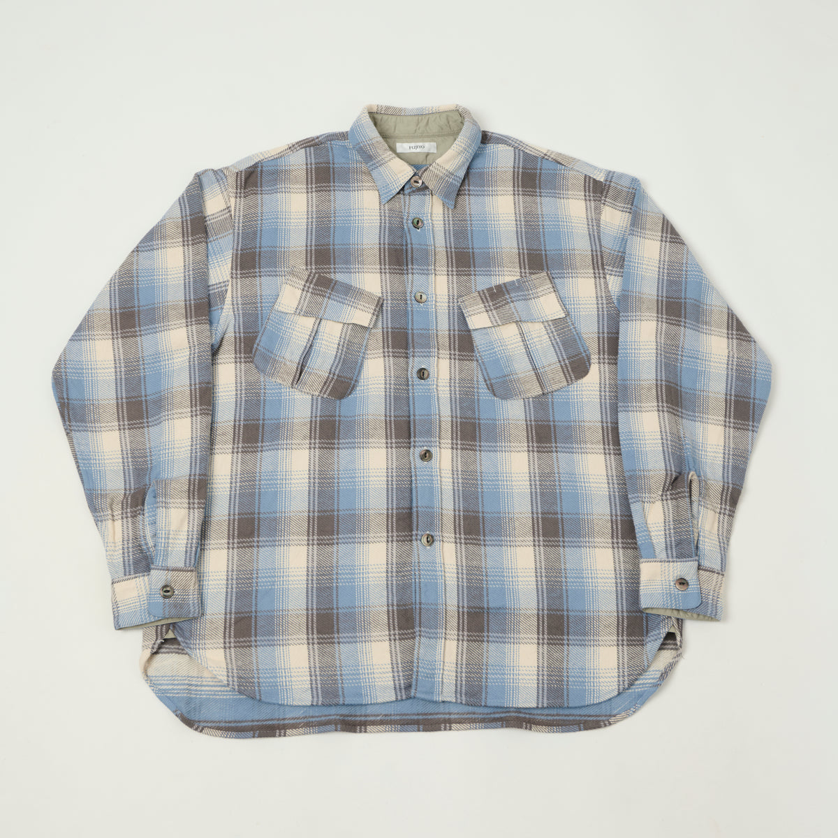 Fujito Fatigue Pocket Plaid Shirt - Blue