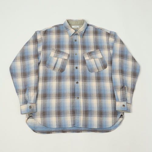 Fujito Fatigue Pocket Plaid Shirt - Blue