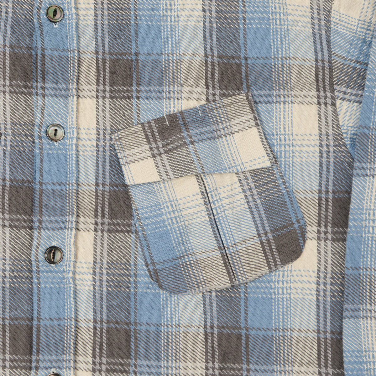 Fujito Fatigue Pocket Plaid Shirt - Blue