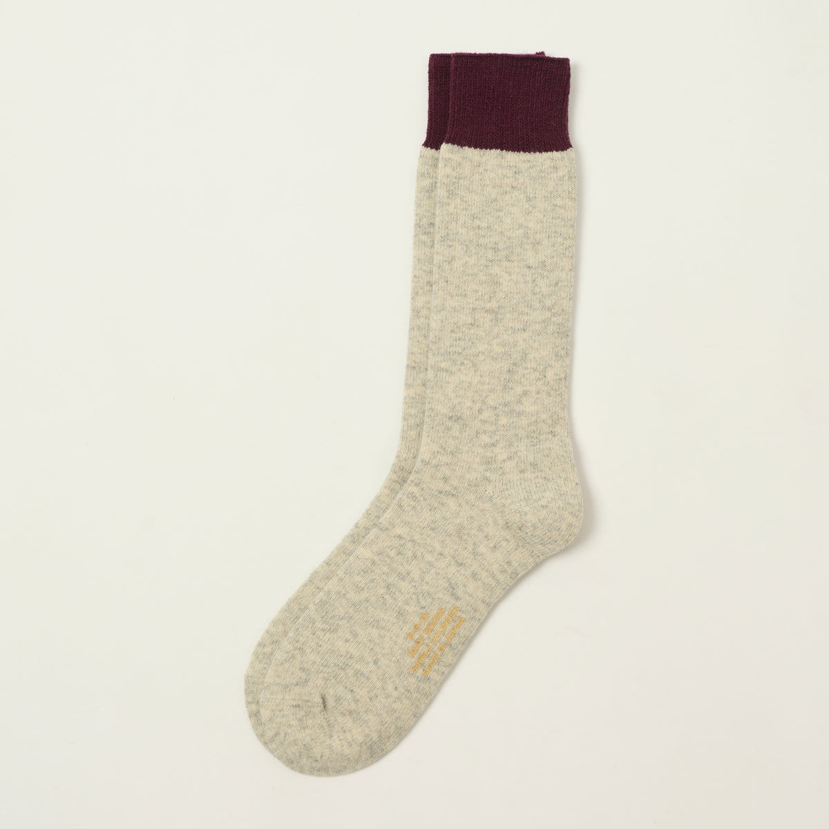 FULLCOUNT 6110 Wool Cashmere Military Socks - Oatmeal/Bordeaux
