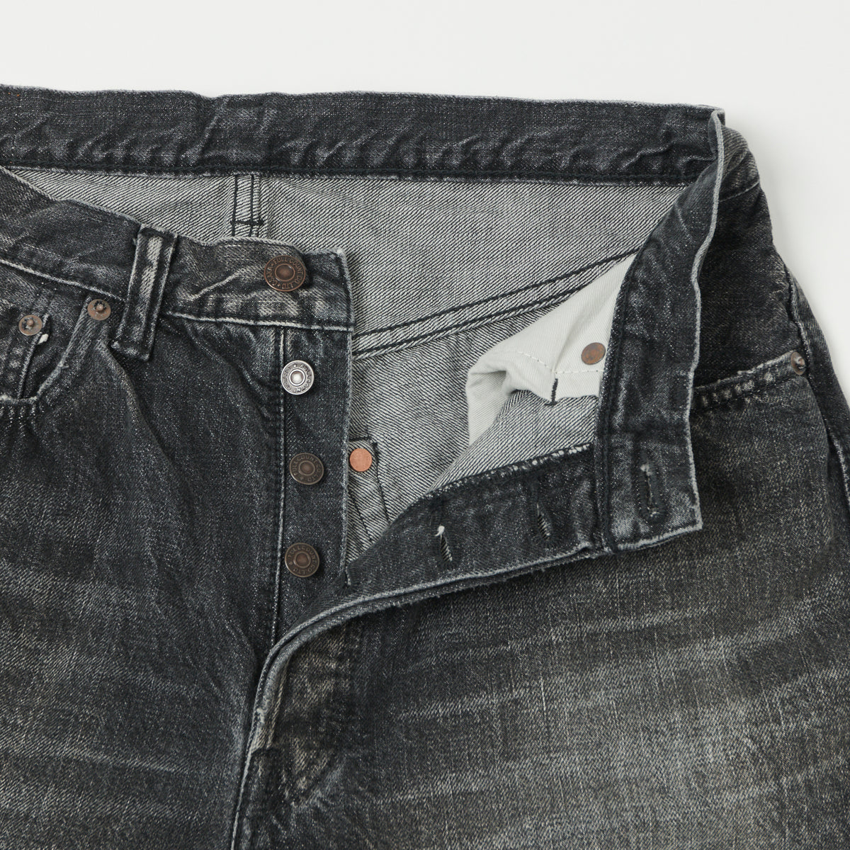 FULLCOUNT 0105 13.7oz Wide Straight Jean - Black 'Splatter Dartford' Wash