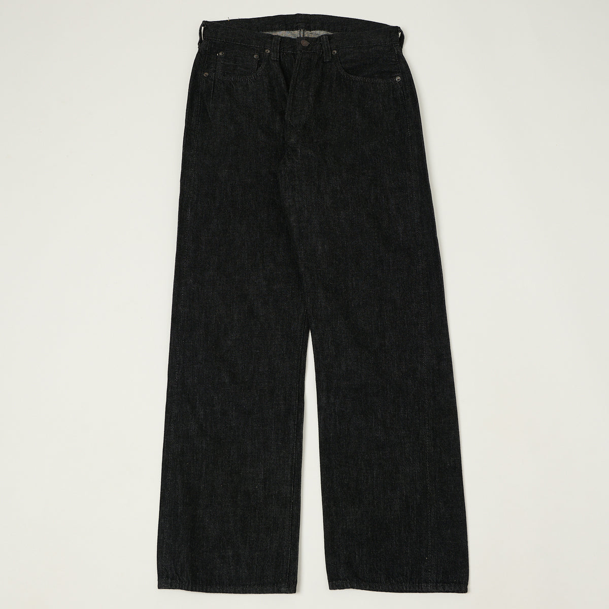 FULLCOUNT 0105SS 'Super Smooth' 11.5oz Wide Straight Jean - Black One Wash