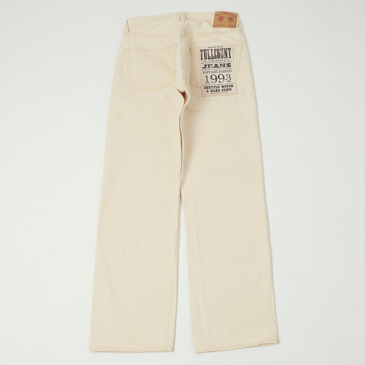 FULLCOUNT 0105 13.7oz Wide Straight Jean - Ecru One Wash