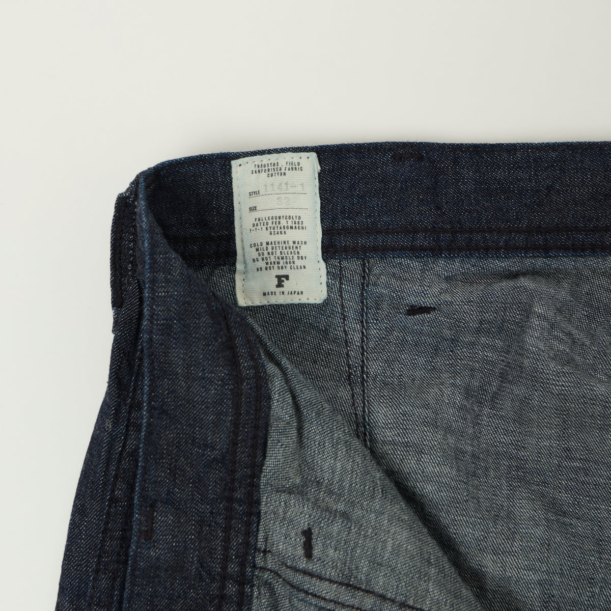 FULLCOUNT 1141 8oz Denim U.S. Navy Seamens Trousers - One Wash