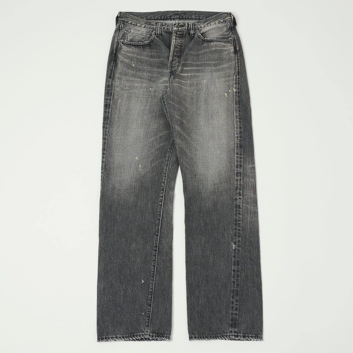 FULLCOUNT 1101 13.7oz Loose Straight Jean - Black 'Splatter Dartford' Wash