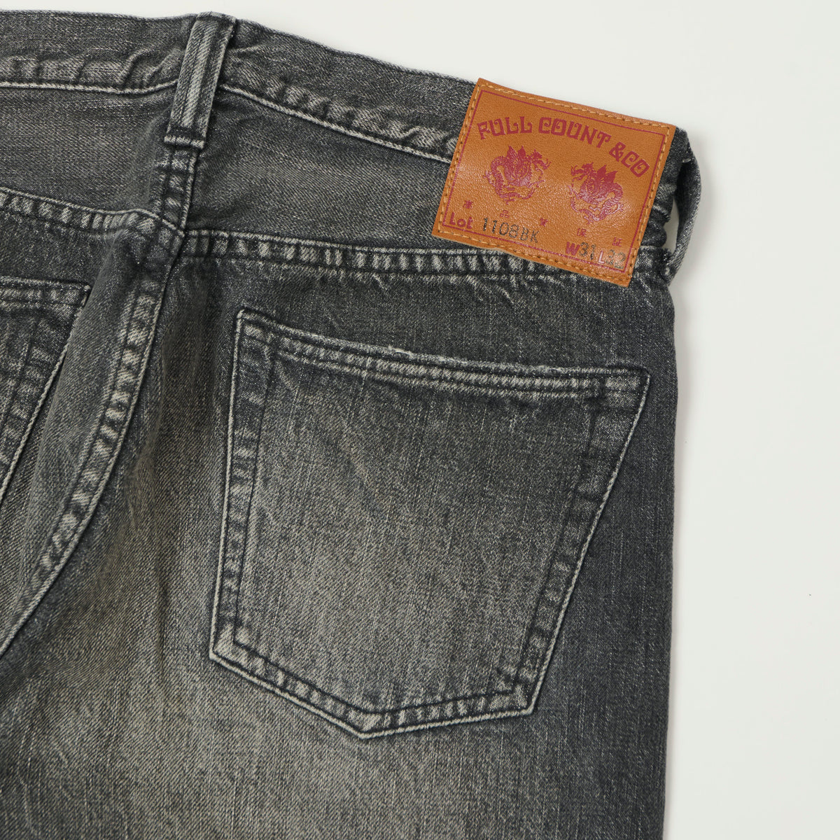 FULLCOUNT 1108 13.7oz Regular Straight Jean - Black 'Dartford' Wash