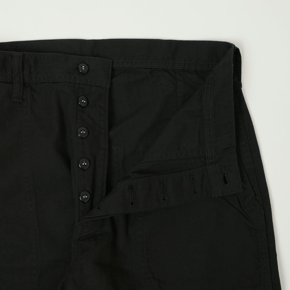 FULLCOUNT 1141 Herringbone Twill U.S. Navy Seamens Trousers - Black