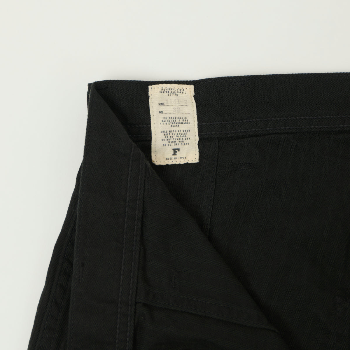 FULLCOUNT 1141 Herringbone Twill U.S. Navy Seamens Trousers - Black