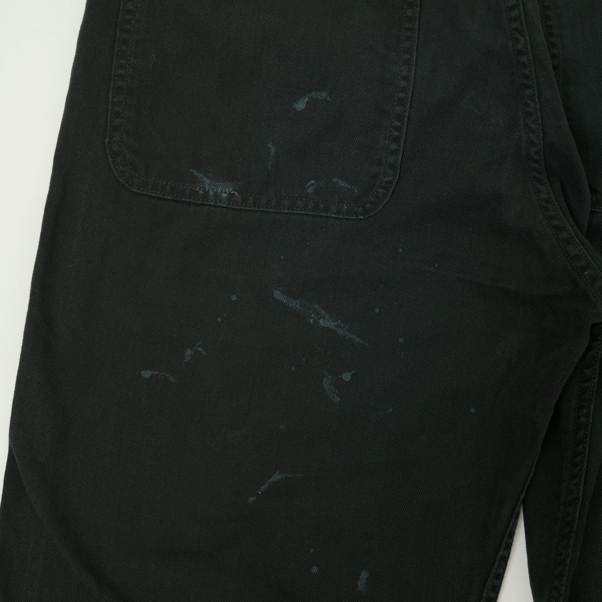 FULLCOUNT 1141 Herringbone Twill 'Vintage Effect' U. S. Navy Seamens Trousers  - Black