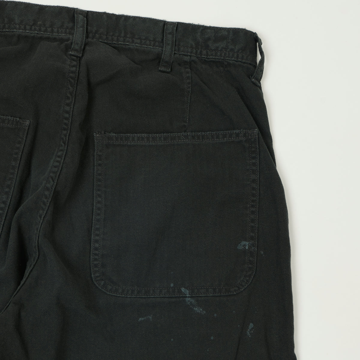 FULLCOUNT 1141 Herringbone Twill 'Vintage Effect' U. S. Navy Seamens Trousers  - Black