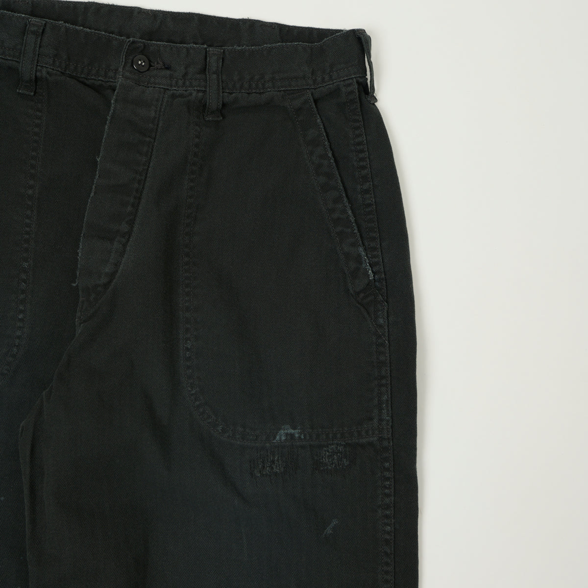 FULLCOUNT 1141 Herringbone Twill 'Vintage Effect' U. S. Navy Seamens Trousers  - Black
