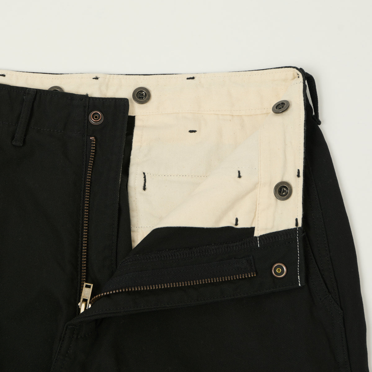FULLCOUNT 1142 'Tough Dude' Mock Twist Trousers - Black