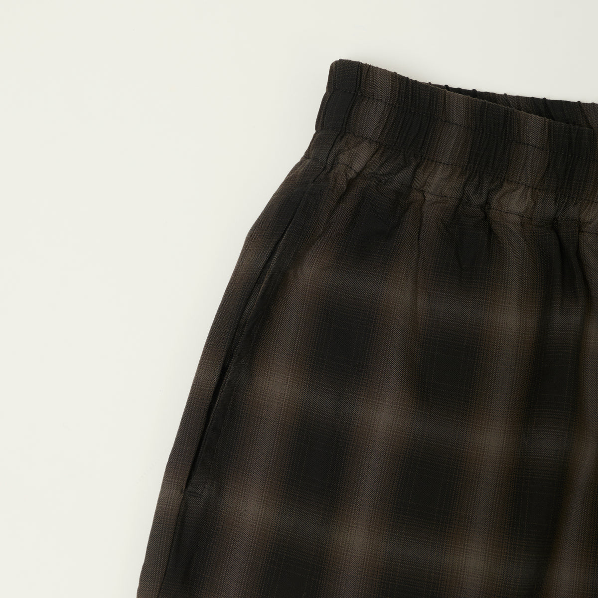 FULLCOUNT 1143 Ombre Check Resort Shorts - Black