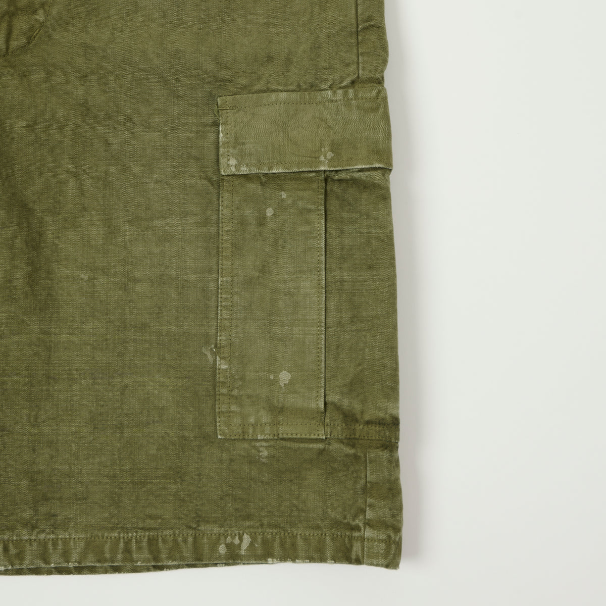 FULLCOUNT 1144 'Vintage Effect' Tent Cloth Field Cargo Shorts - Olive