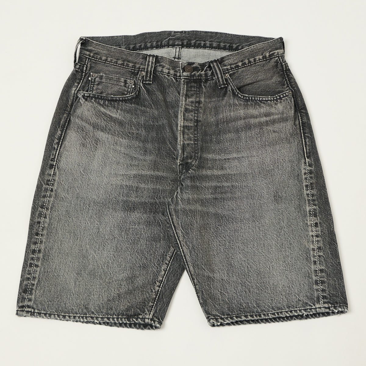 FULLCOUNT 1904 Five Pocket Denim Shorts - Black Dartford Wash