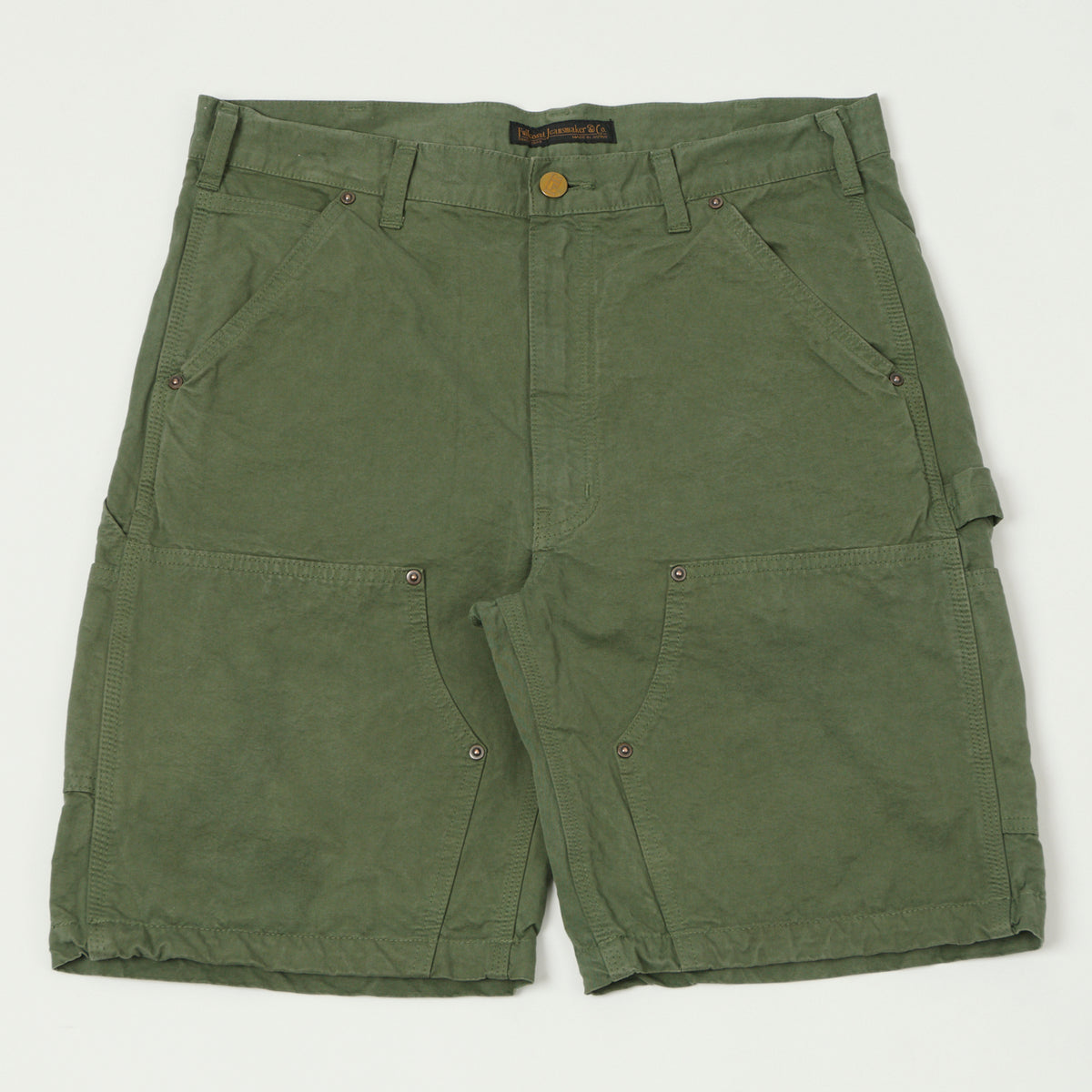 FULLCOUNT 1909 Double Knee Shorts - Olive Drab
