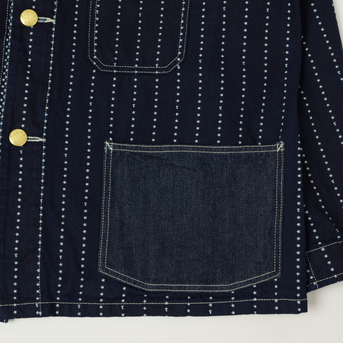 FULLCOUNT 2051 Star Print Wabash Chore Jacket - One Wash