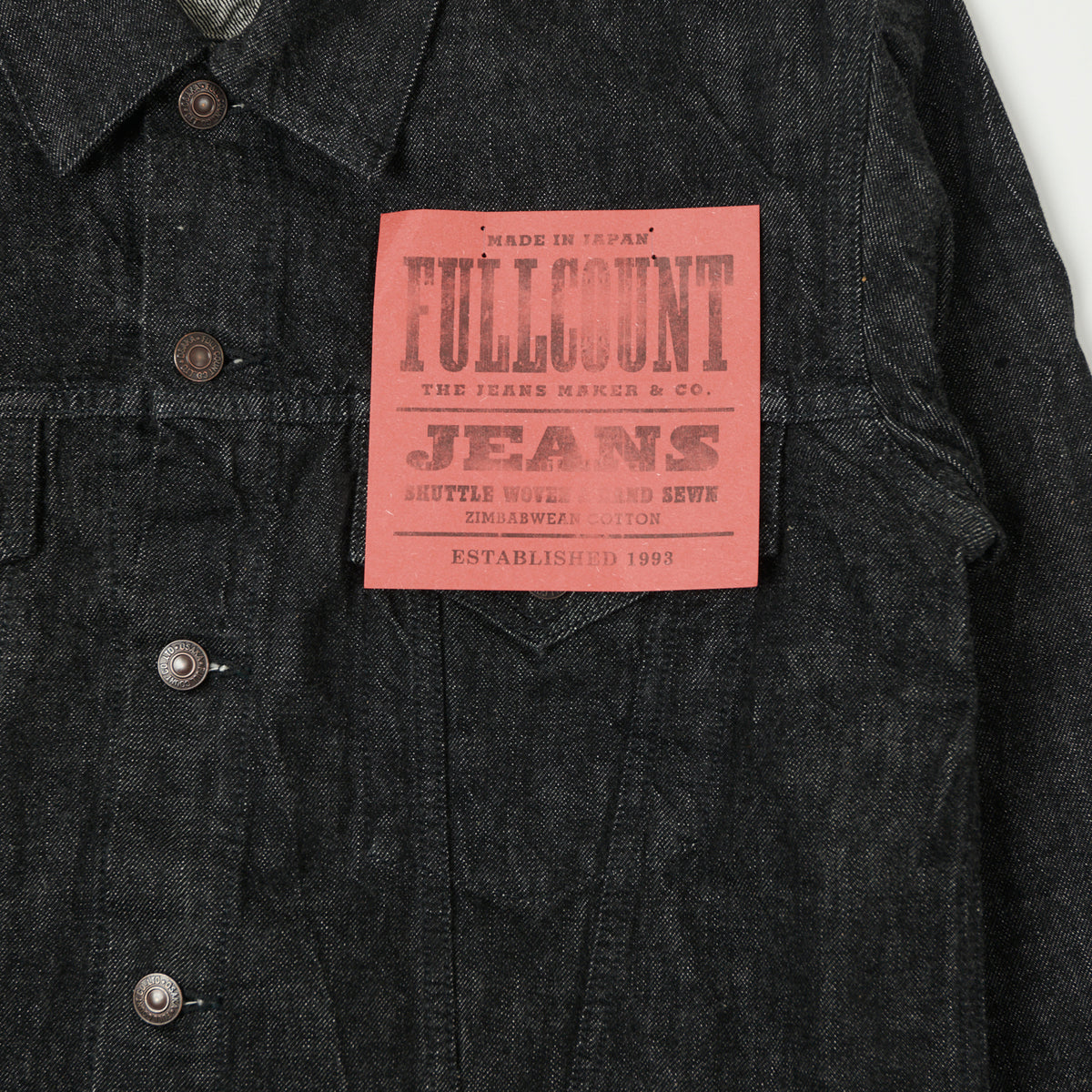 FULLCOUNT 2101 13.7oz Type III Denim Jacket - Black One Wash