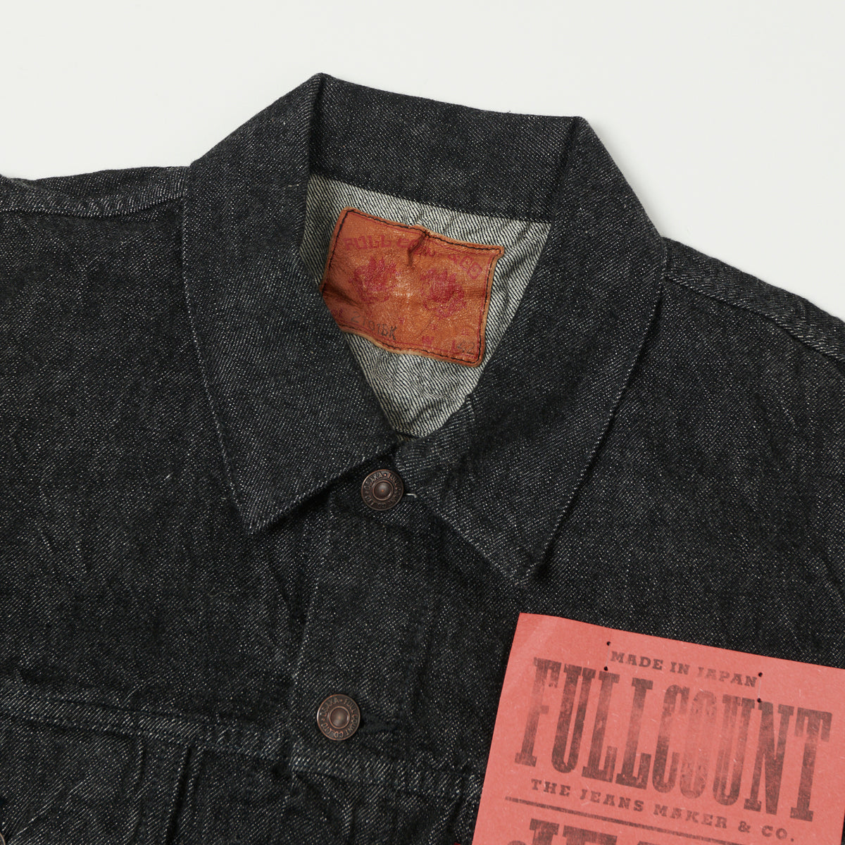 FULLCOUNT 2101 13.7oz Type III Denim Jacket - Black One Wash