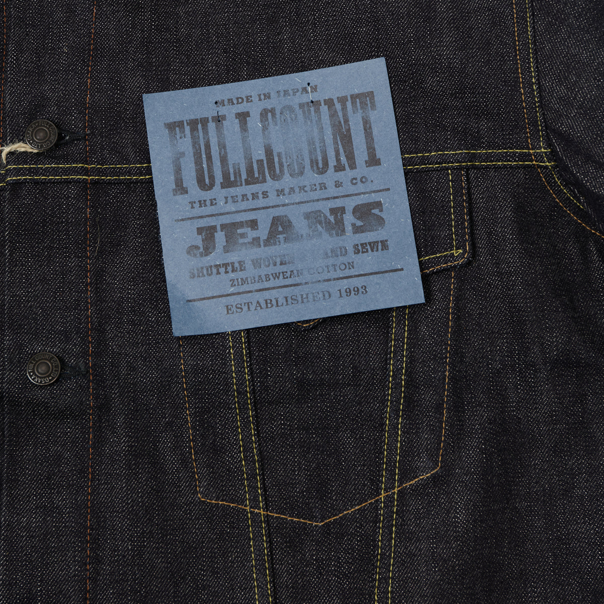 FULLCOUNT 2101XX 15.5oz Type III Denim Jacket - Raw